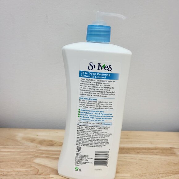 St Ives 24 hr Deep Restoring Almond & Linseed Body Lotion 21 Fl Oz - Picture 3 of 4